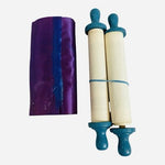 Vintage Blue Child Sefer Torah Scroll Hebrew Bible w/ Original Cover 5.5" G Rare