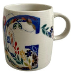 Anthropologie Starla Halfmann Monogram Letter G Coffee Mug Floral 4" NWOT