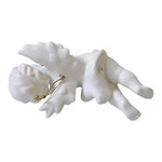 Dept 56 Large Cherub Angel Porcelain Ornament 8" Blowing Horn Winter Silhouette