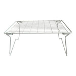 White Metal Wire Cabinet Shelf Riser 18x12x8" Kitchen Pantry Organizer VG
