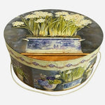 Present Company Kathryn White Daffodil Botanical Round Hat Box 13" Excellent