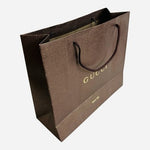 GUCCI Firenze 1921 Brown Embossed Paper Shopping Gift Bag Tote Rope Handle