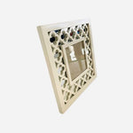 Nicole Miller White Carved Floral Wood Mirrored Photo Frame 8.5" Wall Decor VG