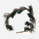 Christmas Peacock Garland 50 in Glitter Feather Holiday Decor 3pc VG