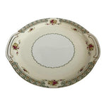 Vintage Japan Hand-Painted Porcelain Handled Cake Serving Plate 10.5x10" EXC