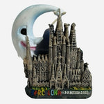 Barcelona Sagrada Familia 2021 Resin Moon Face Candle Holder Souvenir 3.2" VG