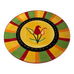 Vintage Hand Painted Ceramic Chili Pepper Plate 13" Southwest Sunburst VG