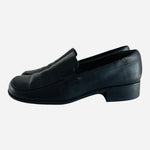 Liz Claiborne Villager Hilda Black Leather Slip-On Loafers Womens 6.5 Flats