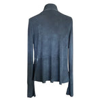 Eileen Fisher Women's Gray Blue Tie Dye Knit Open Cardigan Sweater Sz S Long VG