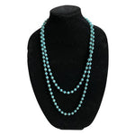 Chunky Turquoise Howlite Bead Rosary Chain Necklace 59” In Presentation Box