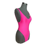 Relleciga Women's Neon Rose Thong One Piece Swimsuit S High Cut Low Back NWT