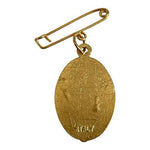 Vintage Gold Plated Virgin Mary Baby Jesus Oval Pendant Pin Vatican Italy NWOT