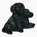 Dog Mate Labradors in Love Ceramic Figurine 4" Black Puppy Couple Sculpture Dog