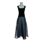 Willard Hanson Black Velvet Corset Top Organza Maxi Skirt Evening Suit Size 4