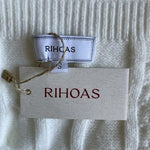 RIHOAS Romance Cable Knit Sweater White Long Sleeve Pullover Size S NWT