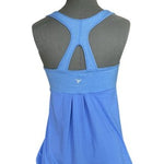 Old Navy Active Loose Fit Pleated Racerback Tank Top Blue Drawstring Hem M
