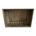Vintage Brass Rectangular Footed Planter 18x15x10 Engraved Scalloped Jardiniere