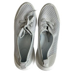 Women's Gray Mesh Orthopedic Comfort Walking Tennis Shoes Lace Up Soft Sole Sz 9