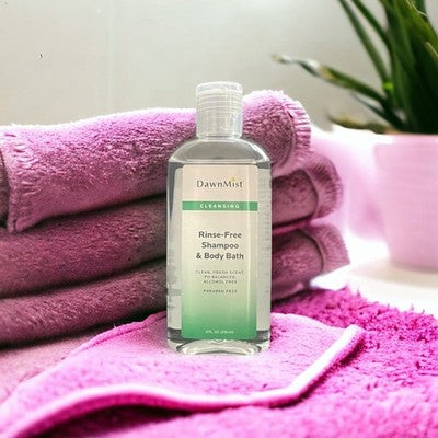 DAWNMIST Rinse Free Shampoo& Body Wash 8oz Paraben-Free Bath No Water Needed New