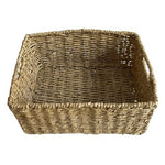 Large Tan Wicker Storage Basket Crate with Handles Home Organizer 14"x10"x7”