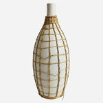 Tall White Ceramic Rattan Woven Vase 17" Scandinavian Style Decorative Floral VG