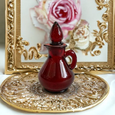 Vintage AVON Ruby Red Cruet Strawberry Jelly Perfumed Bubble Bath Foam