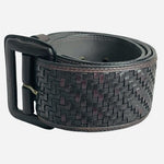 Banana Republic Brown Woven Genuine Leather Belt Size M 2.25" Very Good