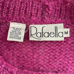 Vintage RAFAELLA Mohair Wool Sweater M Magenta Pink Oversized Long Sleeve EXC
