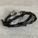 AMEN Passion Brown Leather Bracelet Unisex Double Layer Braid Magnet Lock NWT