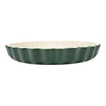 Vintage Emile Henry France Green Ceramic Pie Dish 11.5" Fluted Tart Quiche Plate