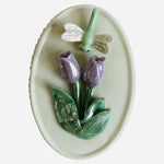 Vintage Lenox 3D Floral Jewelry Trinket Box Nacreous Porcelain Dragonfly 3.75"