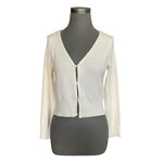 Zara Ivory Long Sleeve Button Up Sweater Cardigan Women’s Top Size L Fits M NWOT