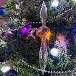 Large Clear Glass Teardrop Christmas Ornament Collectible Holiday Decor 9”