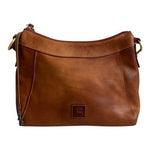 Dooney & Bourke Florentine Leather Shoulder Hobo Bag Tan Brown VG