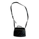 Zara Mini Quilted Leatherette Crossbody Bag Black Zipped Top 6.5x3x5 Adjustable