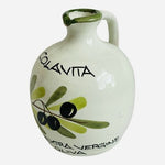Colavita Ceramic 6" Olive Print Oil Dispenser Artisan Bottle Excellent Condition