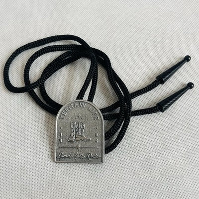 Yeehaw Life Western Bolo Tie with Cowboy Boot and Loards 4th Rodeo Engraving NIP