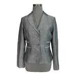 ANN TAYLOR LOFT Silver Grey Long Sleeve Blazer Women’s Button Front Jacket size