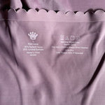 Women's Mauve Satin Camisole Tank Top Scalloped Hem Sleeveless Slip Size L VG