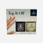 Jessica Nail Polish Set Top It Off Shatter Crackle BEAUTIFUL BROWN CROC NIB