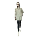 Chromatics by Totes Hooded Rain Jacket Floral Lined Khaki Womens S  Vintage VG