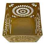 Teleflora Gold Metal Starburst Cutout Tealight Candle Holder 4.25in VG