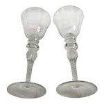 Clear Glass Emperor Wine Goblets Set of 2 10.5in Twisted Stem EXC
