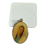 Vintage Blessed Virgin Mary Gold Plated Medal Pendant Vatican Italy NIB