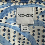 Nic+Zoe Blue Palm Leaves Dot Fit & Flare Dress PM Pockets Elastic Waist Short