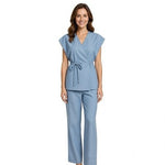 Sette Sette Womens 2-Piece Light Blue Boho Pant Set Made Italy Wrap Tie S/M NWT