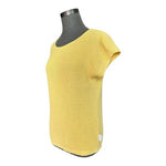 Vintage Pierre Cardin Yellow Cotton Knit Short Sleeve Sweater Top Sz M USA VG