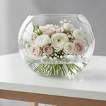Clear Glass Bubble Bowl Fish Bowl Vase Large 15x12in Wedding Centerpiece VG