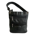 Anthropologie Margot Black Leather Crossbody Shoulder Bag 10”x12”