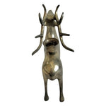 Pottery Barn Vintage Brass Deer Reindeer Buck Candle Holder 8" Christmas Taper